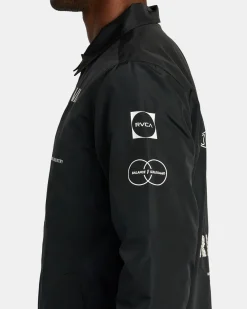 RVCA RADIATE WINDBREAKER COACHES JACKET Black Clearance