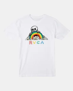RVCA RAINBOW SKULLS TEE White New