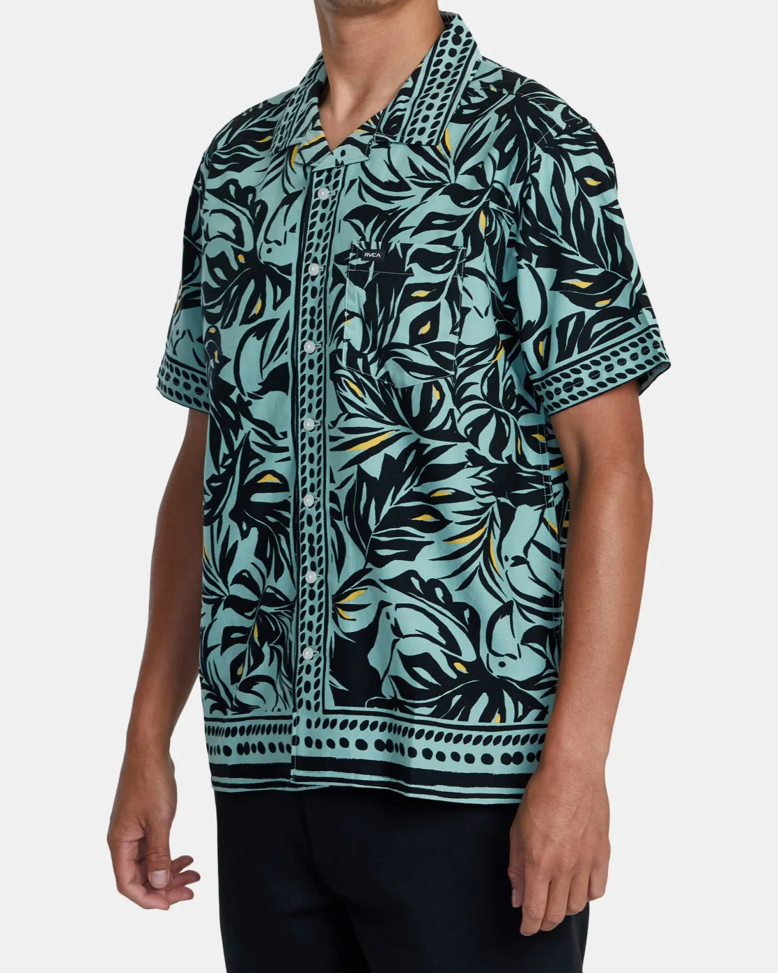 RVCA RESORT SHORT SLEEVE SHIRT Granite Green