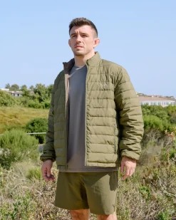 RVCA REVERSIBLE PUFFER JACKET Olive Online