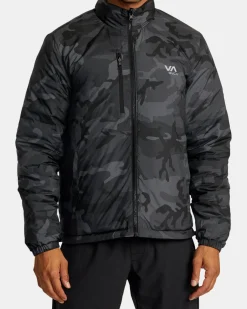 RVCA REVERSIBLE PUFFER JACKET Black 2 Clearance