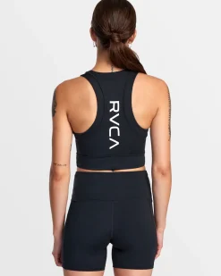 RVCA RIBBED FITTED TANK TOP Black New