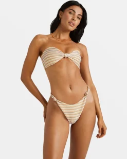 RVCA RIPPLE AND TWIST BANDEAU BIKINI TOP Sunrise Sale