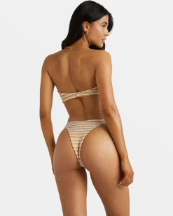 RVCA RIPPLE AND TWIST BANDEAU BIKINI TOP Sunrise Sale