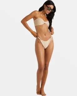 RVCA RIPPLE AND TWIST BANDEAU BIKINI TOP Sunrise Sale