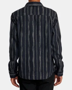 RVCA BLANKET LONG SLEEVE SHIRT Indigo Hot