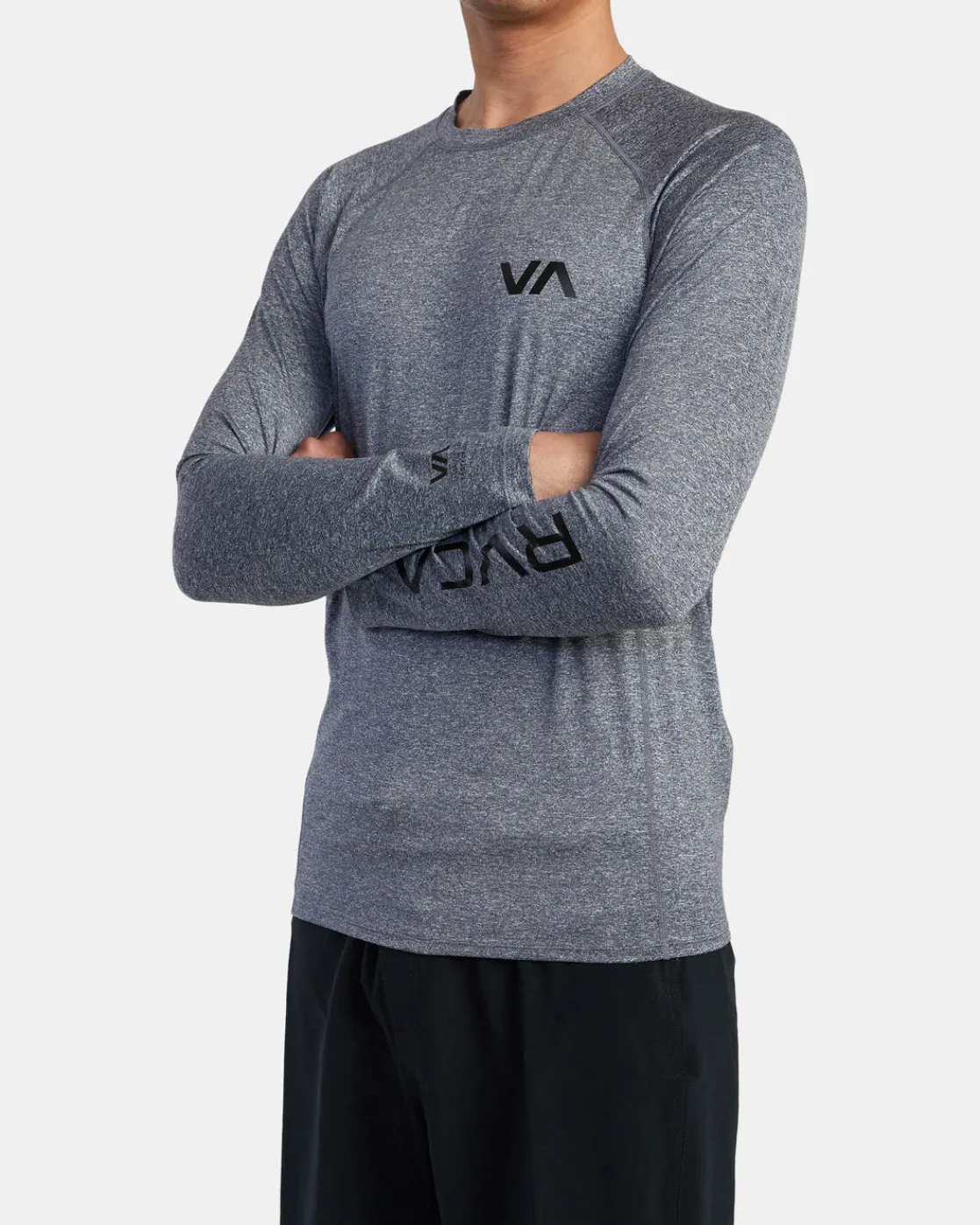 RVCA LONG SLEEVE RASHGUARD Grey Heather Online