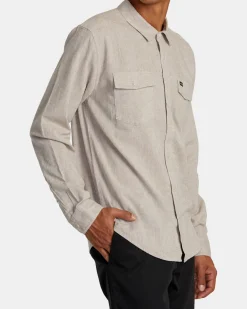 RVCA NEPS LONG SLEEVE SHIRT Washed Grey Online