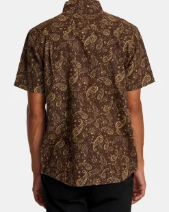 RVCA RVGAZI SHORT SLEEVE SHIRT Chocolate Discount