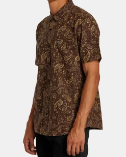 RVCA RVGAZI SHORT SLEEVE SHIRT Chocolate Discount