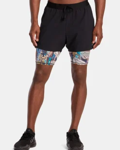 RVCA SAGE VAUGHN RUNNER 2 IN 1 SHORTS Black Best