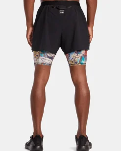 RVCA SAGE VAUGHN RUNNER 2 IN 1 SHORTS Black Best