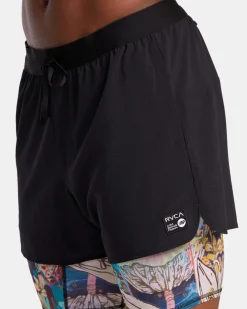 RVCA SAGE VAUGHN RUNNER 2 IN 1 SHORTS Black Best