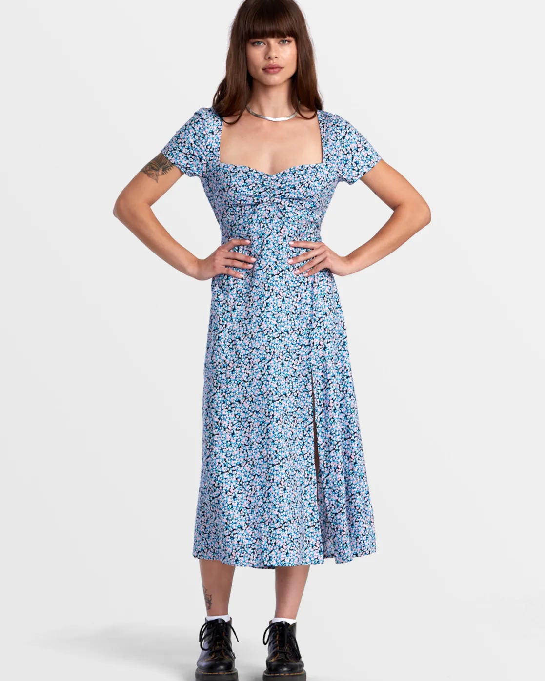 RVCA SECRETS MIDI DRESS Black Floral Online