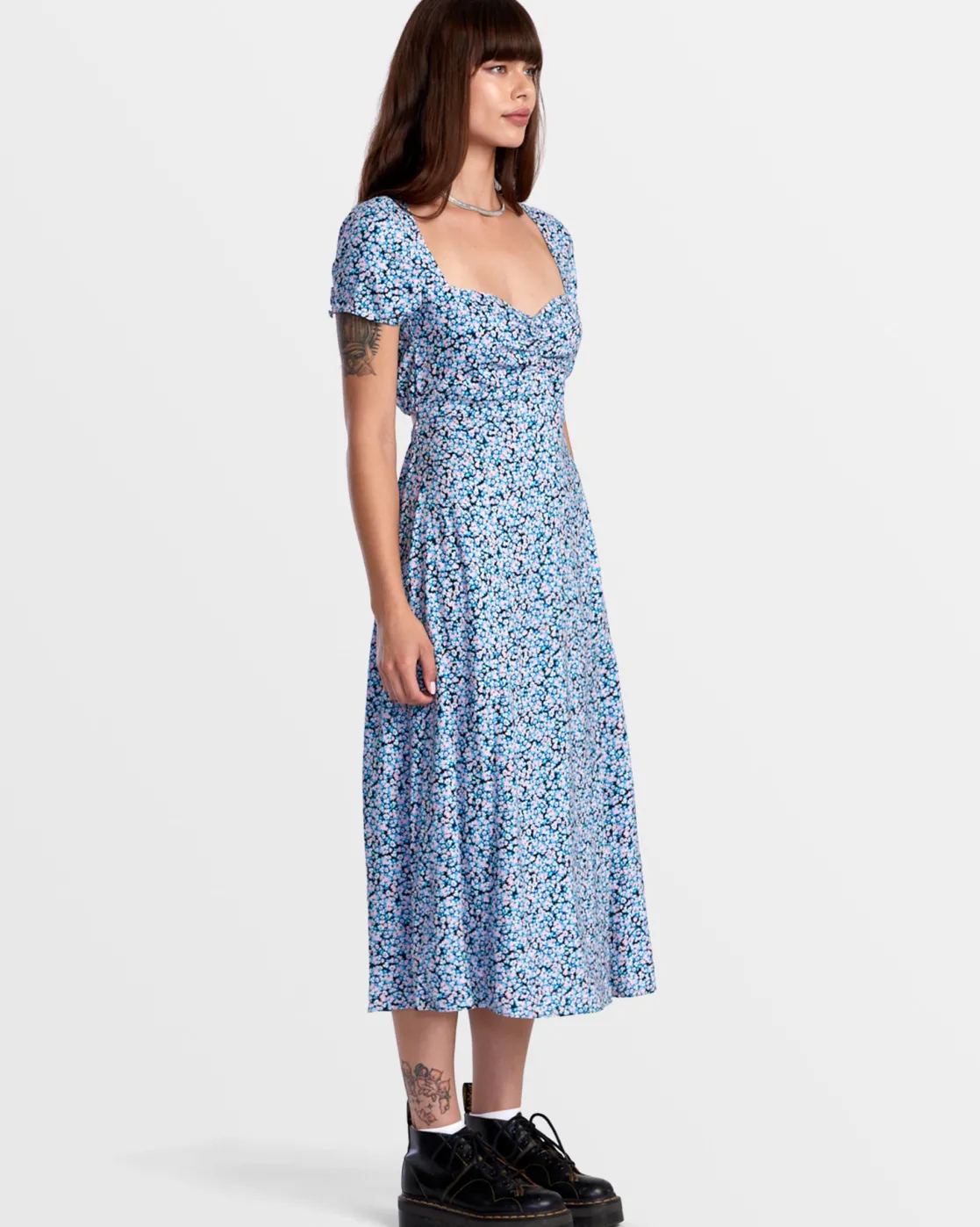 RVCA SECRETS MIDI DRESS Black Floral Online