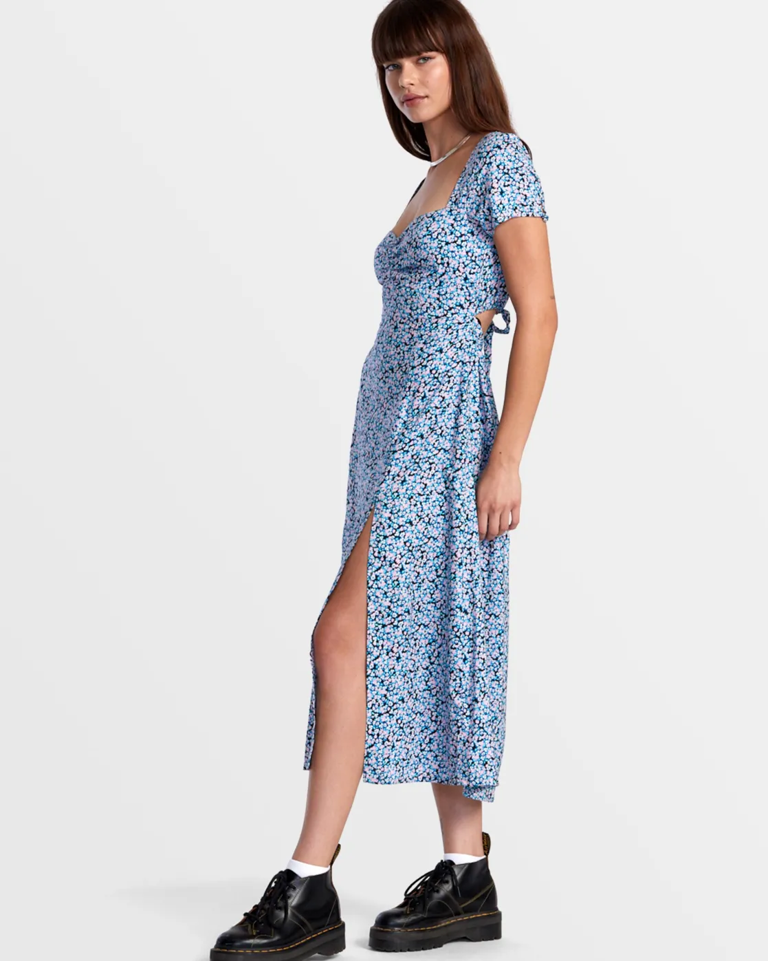 RVCA SECRETS MIDI DRESS Black Floral Online