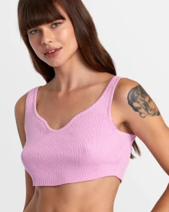 RVCA SELECTS ROUNDABOUT SWEATER TANK V-NECK SWEATER Pastel Lavender New