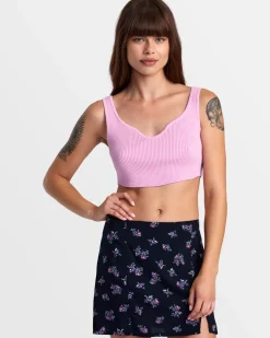 RVCA SELECTS ROUNDABOUT SWEATER TANK V-NECK SWEATER Pastel Lavender New