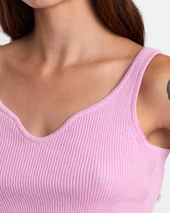 RVCA SELECTS ROUNDABOUT SWEATER TANK V-NECK SWEATER Pastel Lavender New