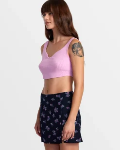 RVCA SELECTS ROUNDABOUT SWEATER TANK V-NECK SWEATER Pastel Lavender New