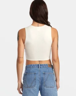 RVCA SELECTS SHIVER SWEATER TANK CREW NECK SWEATER Natural Best