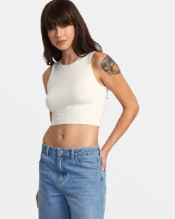 RVCA SELECTS SHIVER SWEATER TANK CREW NECK SWEATER Natural Best