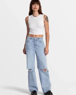 RVCA SELECTS SHIVER SWEATER TANK CREW NECK SWEATER Whisper White New