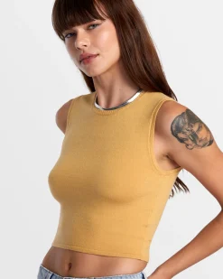 RVCA SELECTS SHIVER SWEATER K CREW NECK SWEATER Tan Sale