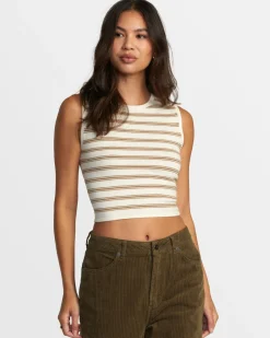 RVCA SELECTS SHIVER SWEATER TANK CREW NECK SWEATER Latte Online