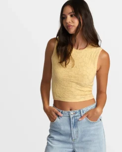 RVCA SELECTS SHIVER SWEATER TANK CREW NECK SWEATER Sahara Sun Best