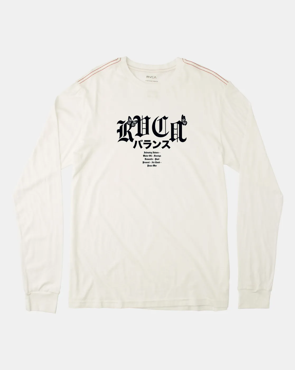 RVCA SHIBUYA STATION LONG SLEEVE TEE Antique White New
