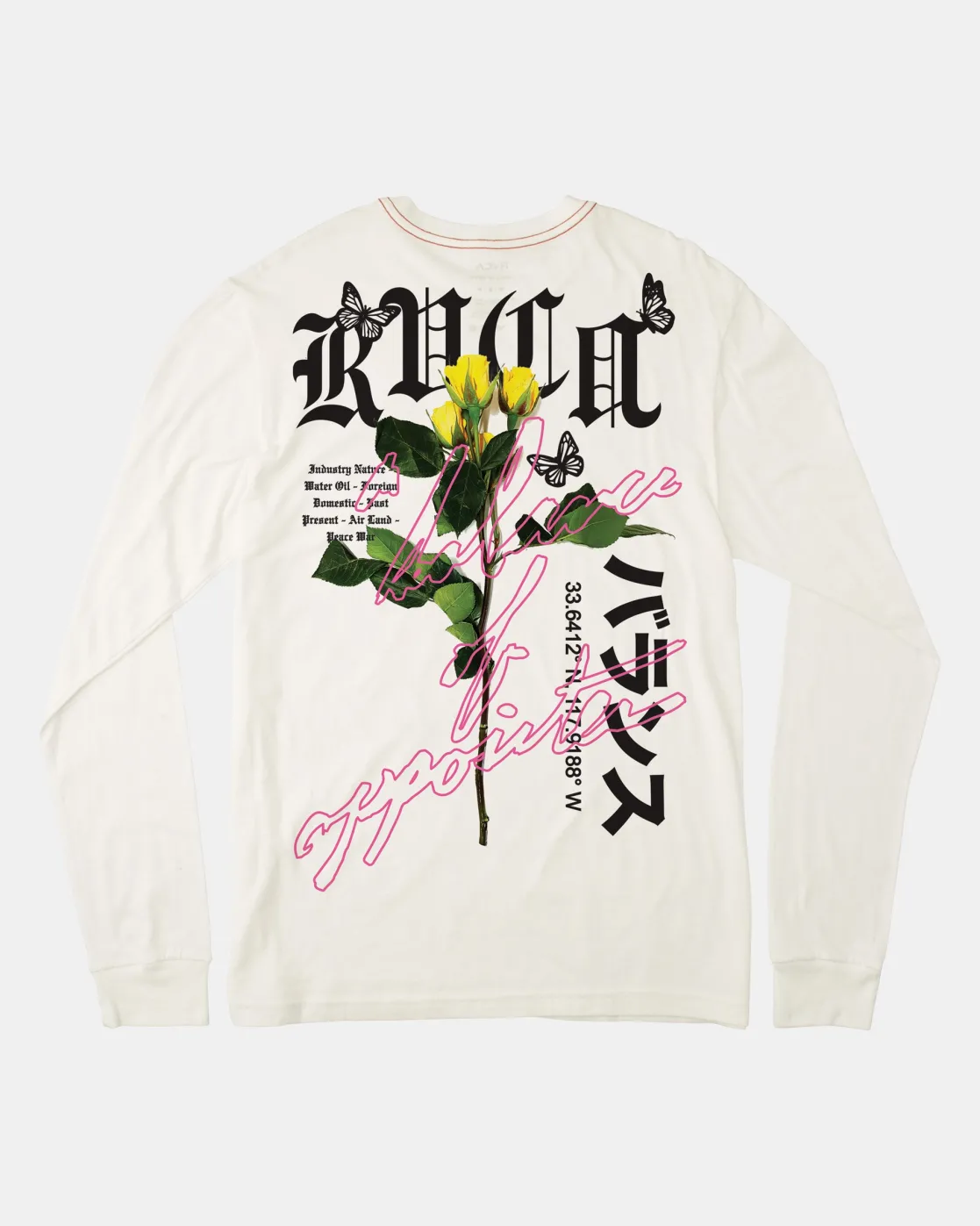 RVCA SHIBUYA STATION LONG SLEEVE TEE Antique White New