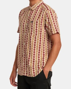 RVCA SHIMA GAUZE SHORT SLEEVE SHIRT Cinnabar Online