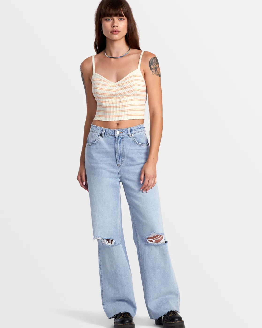 RVCA SILHOUETTE KNITTED TANK Latte