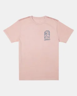 RVCA SKETCH PALM TEE Pale Mauve Clearance