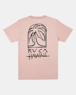 RVCA SKETCH PALM TEE Pale Mauve Clearance