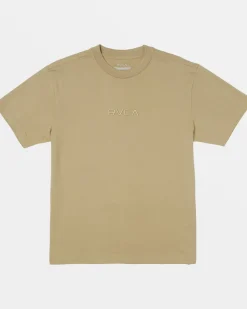 RVCA SMALL EMBROIDERY TEE Khaki Clearance