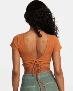 RVCA SMITTEN TOP V-NECK Terracotta New