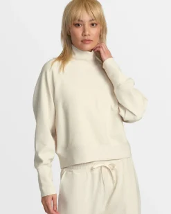 RVCA SOFIE WAFFLE MOCK NECK Latte Hot