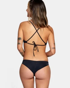 RVCA SOLID CROSSBACK BIKINI TOP Black Discount