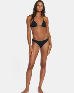 RVCA SOLID HALTER TRIANGLE BIKINI TOP Black Clearance
