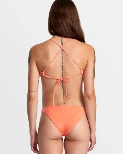 RVCA SOLID SHIMMER MEDIUM BIKINI BOTTOMS Fusion Coral Sale