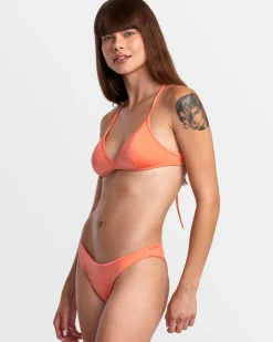 RVCA SOLID SHIMMER MEDIUM BIKINI BOTTOMS Fusion Coral Sale