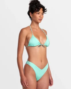 RVCA SOLID SHIMMER V-FRONT FRENCH BIKINI BOTTOMS Ice Green Sale