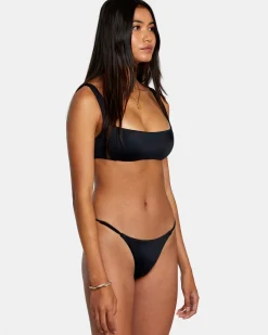 RVCA SOLID SQUARE BRALETTE BIKINI TOP Black Clearance
