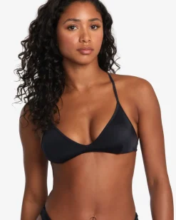 RVCA SOLID TRIANGLE CROSSBACK BIKINI TOP Black Online