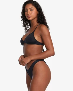 RVCA SOLID TRIANGLE CROSSBACK BIKINI TOP Black Online