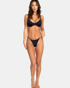 RVCA SOLID ULTRA SKIMPY BIKINI BOTTOMS Black Outlet