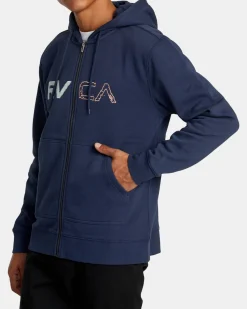 RVCA SPLIT PATH ZIP HOODIE Moody Blue Sale