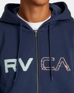RVCA SPLIT PATH ZIP HOODIE Moody Blue Sale